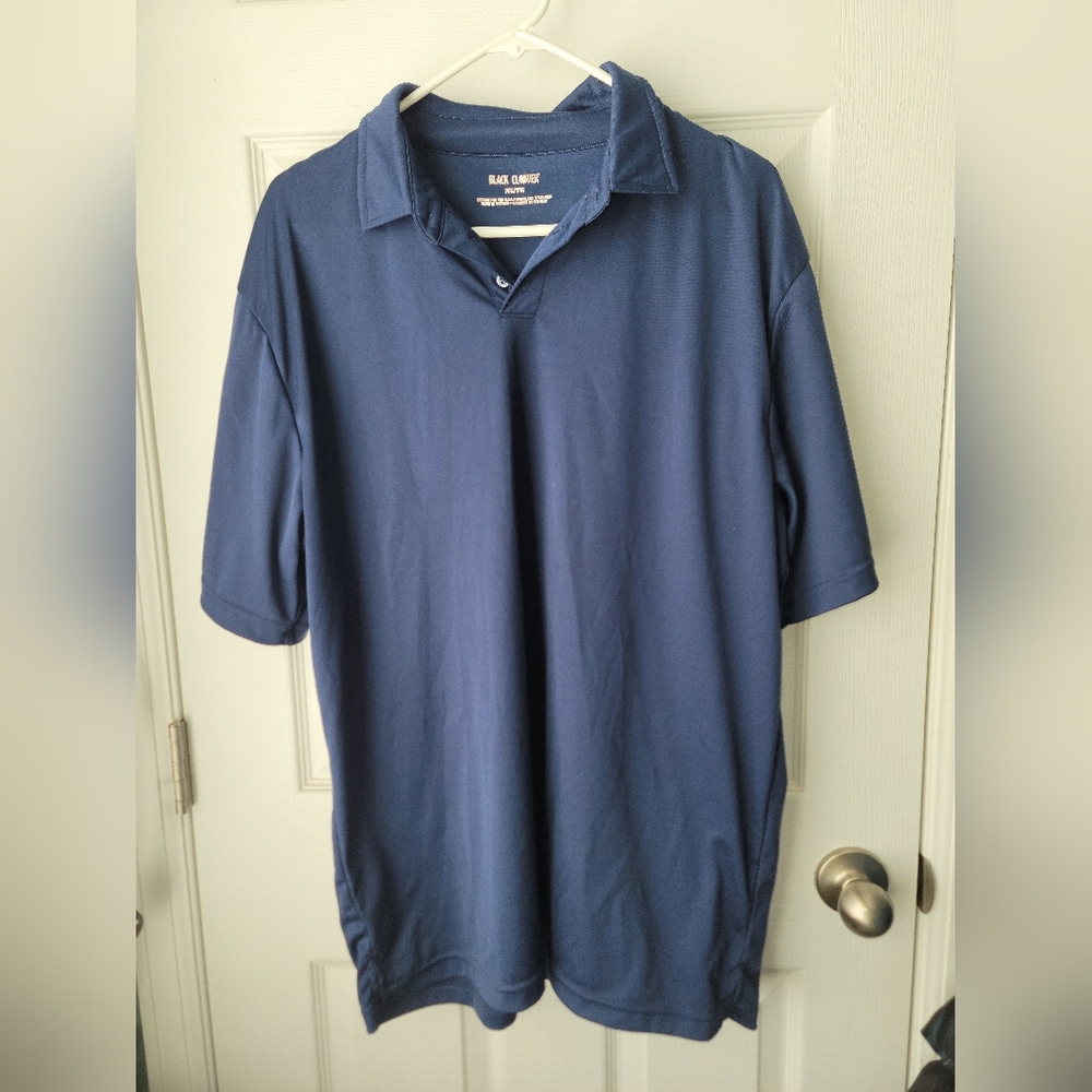 Black Clover Shirt Mens Sz XL navy blue  Golf Polo Short Sleeve Live Lucky